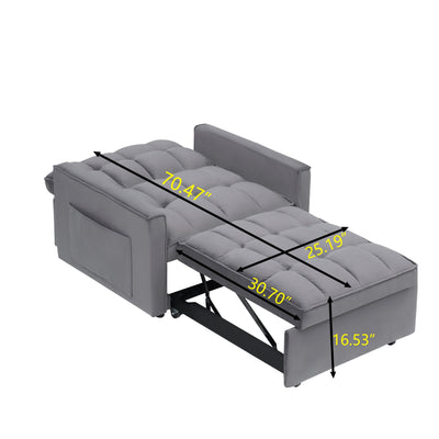 Convertible Sofa Bed with Adjustable Back and Wheel