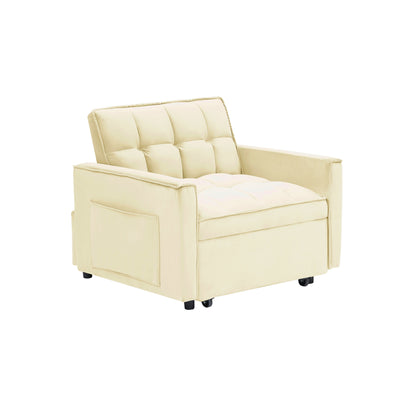 Convertible Sofa Bed with Adjustable Back and Wheel