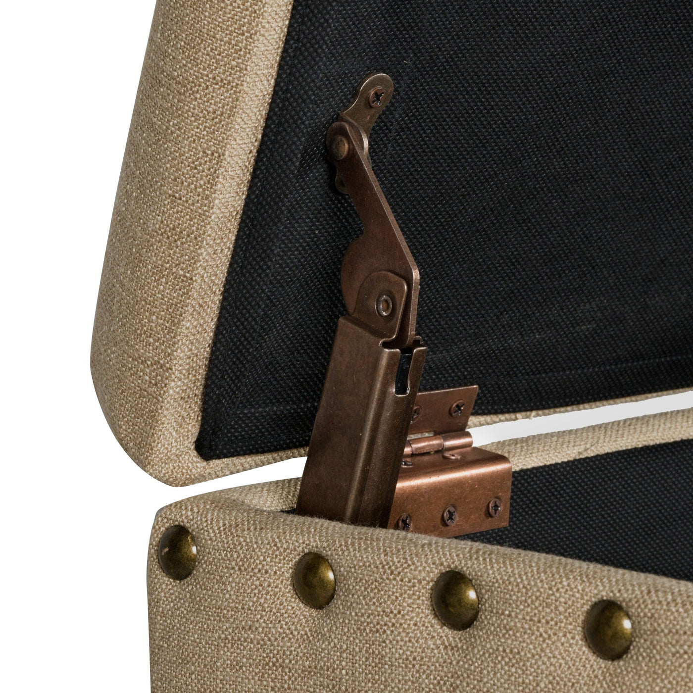 Copper Grove Muscari Upholstered Storage Bench with Nailhead Trim