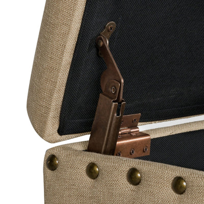 Copper Grove Muscari Upholstered Storage Bench with Nailhead Trim