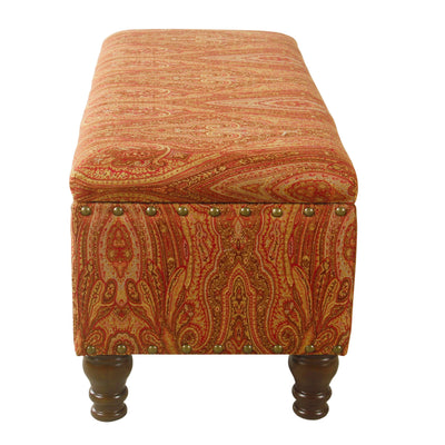 Copper Grove Muscari Upholstered Storage Bench with Nailhead Trim