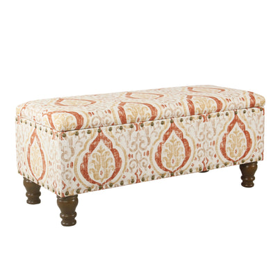 Copper Grove Muscari Upholstered Storage Bench with Nailhead Trim