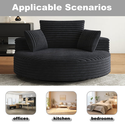 Corduroy Chenille Foam Single Swivel Chair