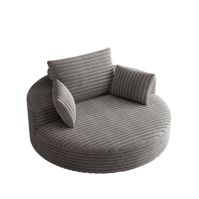 Corduroy Chenille Foam Single Swivel Chair