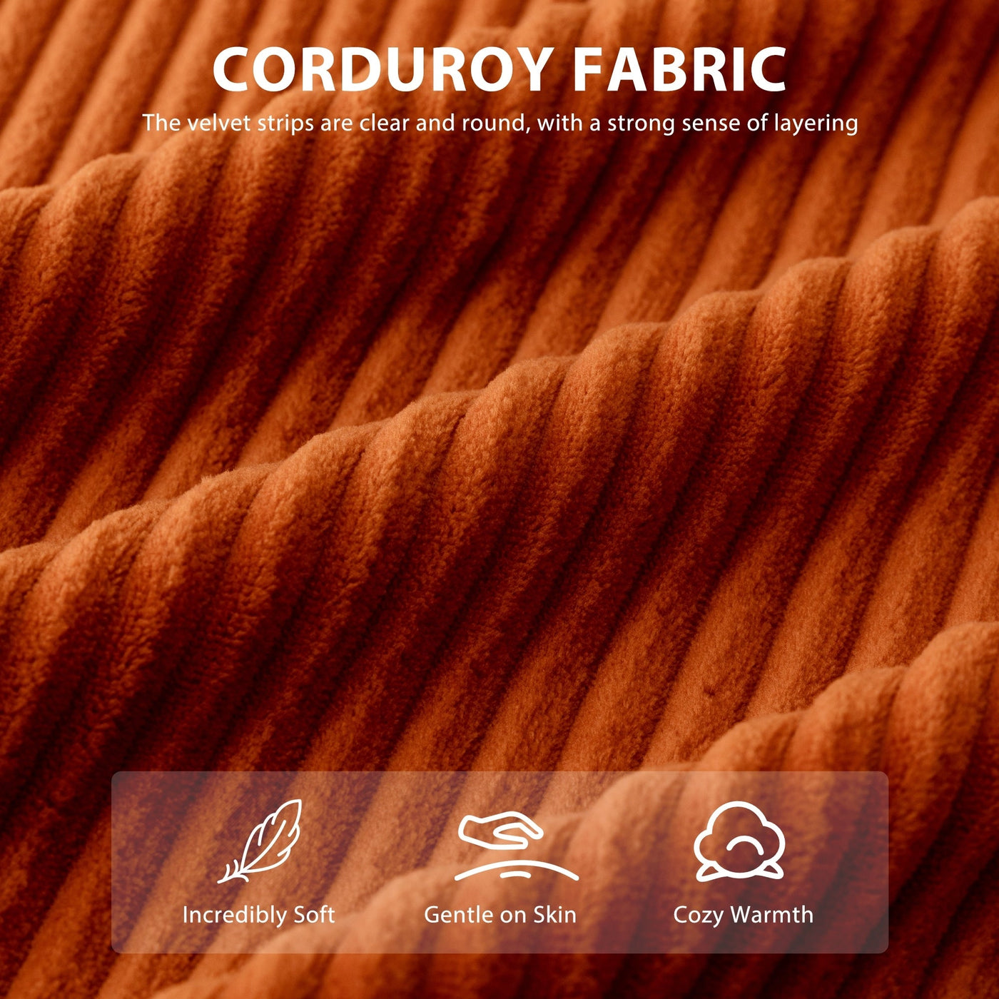 Corduroy Upholstered Memory Foam Sofa With Ottoman Upholstered Bean Bag Couch - 48.4Lx67.7Wx24.4H