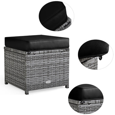 Costway 7 PCS Patio Rattan Dining Set Sectional Sofa Couch Ottoman - See Details