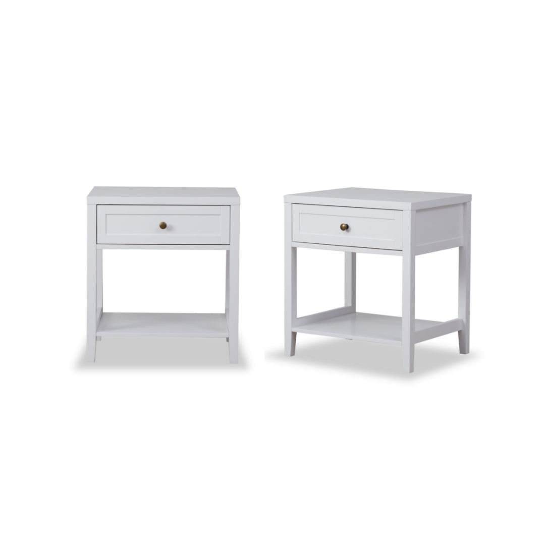 Cove Bedside Table - White Bundle