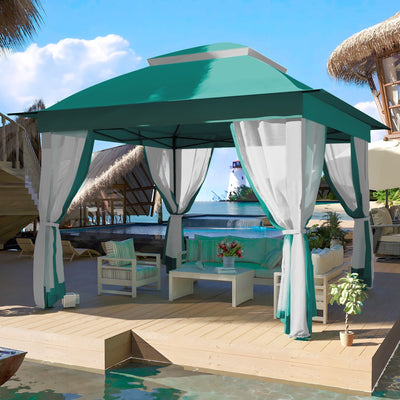 Cozywor 11 ft. x 11 ft. Pop-Up Steel Gazebo with Mosquito Netting