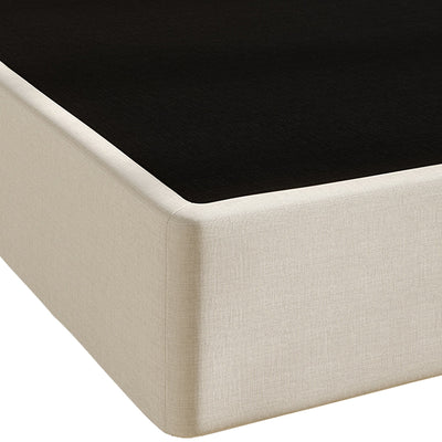 CraftPorch 5-Inch Metal Box Spring with Warm Grey Linen Cover