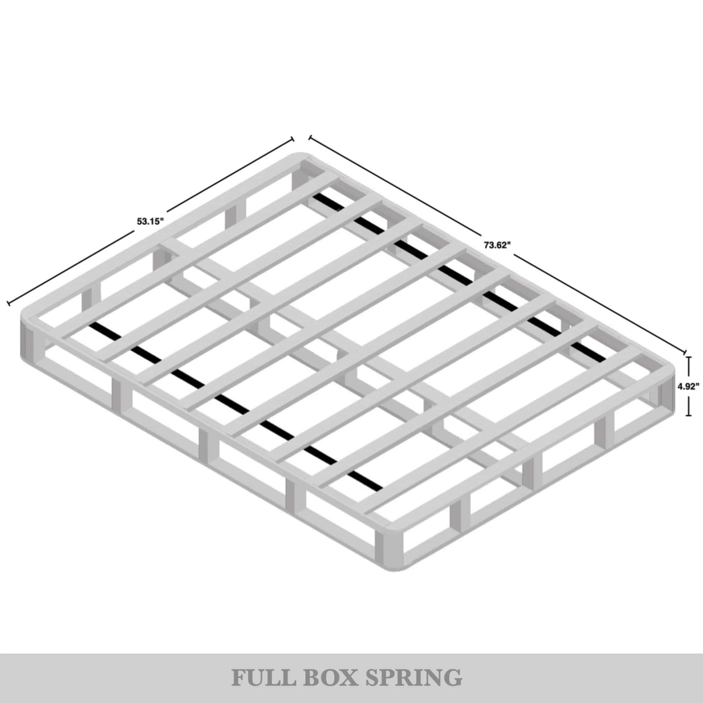 CraftPorch Solid Wood 5-Inch Box Spring Foundation with Wood Slats with Warm Grey Linen Cover