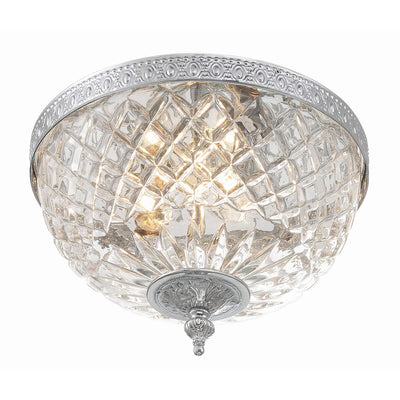 Crystorama 2 Light Crystal Flush Mount - 10W x 8H x 10D
