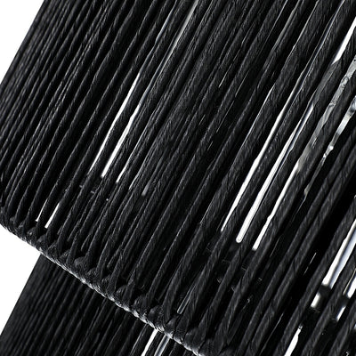 Cynthia 4-Light Black Rattan Drum Chandelier Light - 22''W