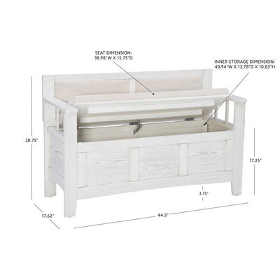 Dahlia Wood Flip Top Storage Entryway Bench