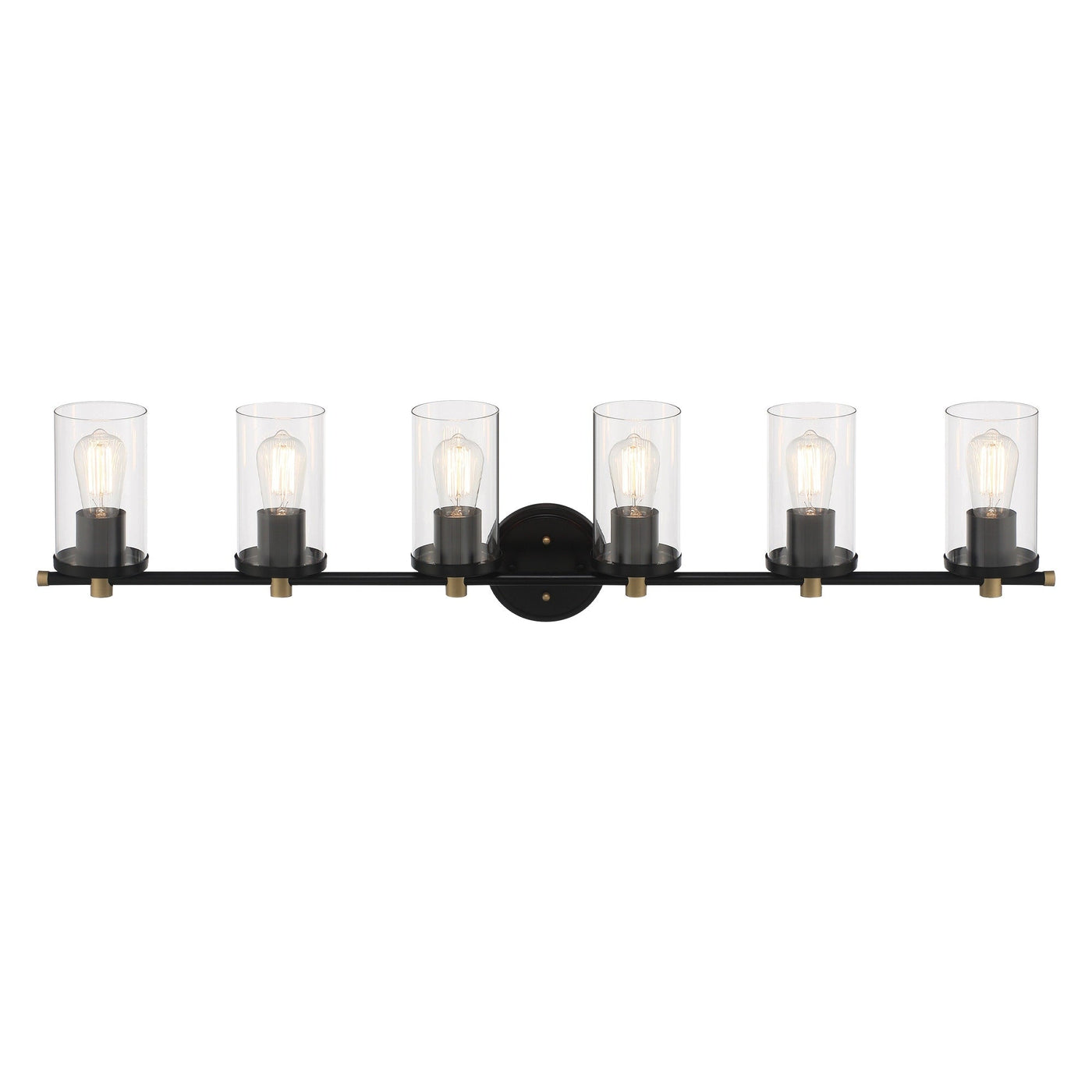 Decatur 6-light Modern Farmhouse Black/ Gold Bathroom Vanity Light with UL Certified