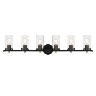Decatur 6-light Modern Farmhouse Black/ Gold Bathroom Vanity Light with UL Certified