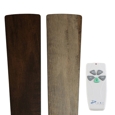 Della River of Goods Oil-Rubbed Bronze and Stained Glass 52-Inch 3-Light Remote-Controlled Ceiling Fan