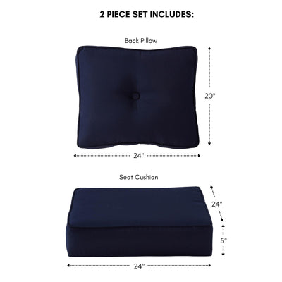 Sunbrella 2-Piece Premium Deep Seat Outdoor Cushion Set