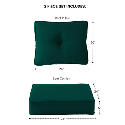 Sunbrella 2-Piece Premium Deep Seat Outdoor Cushion Set