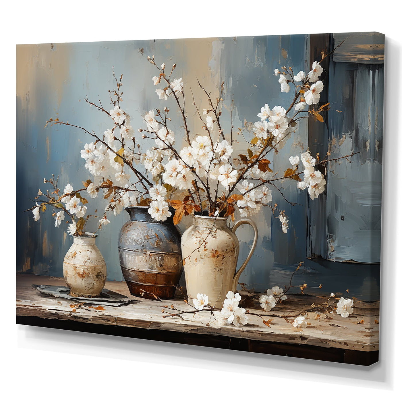 Designart Pottery And Flowers Still Life I Tree Canvas Wall Art