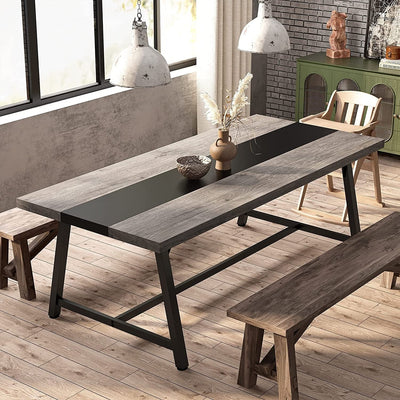 Dining Table for 8 People, 70.87-inch Rectangular Wood Kitchen Table