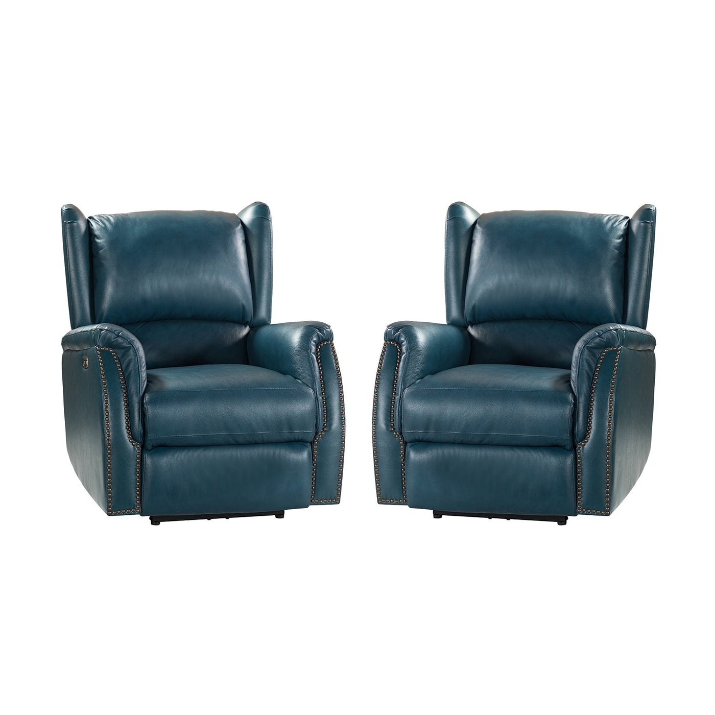 Eduardo Genuine Leather Power Recliner with USB Port Set of 2