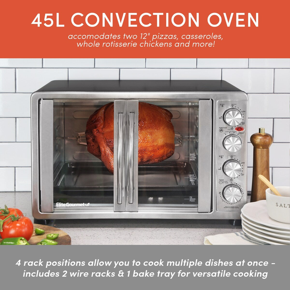 Elite Platinum Double Door Oven with Rotisserie and Convection