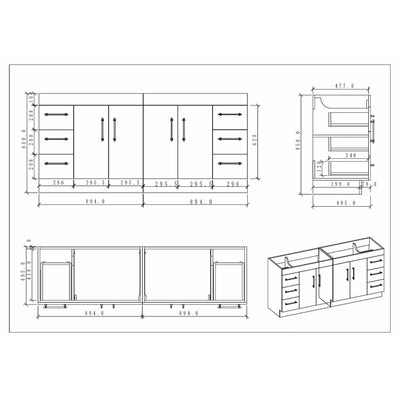 Eliza 72'' Freestanding Vanity with Double Sink