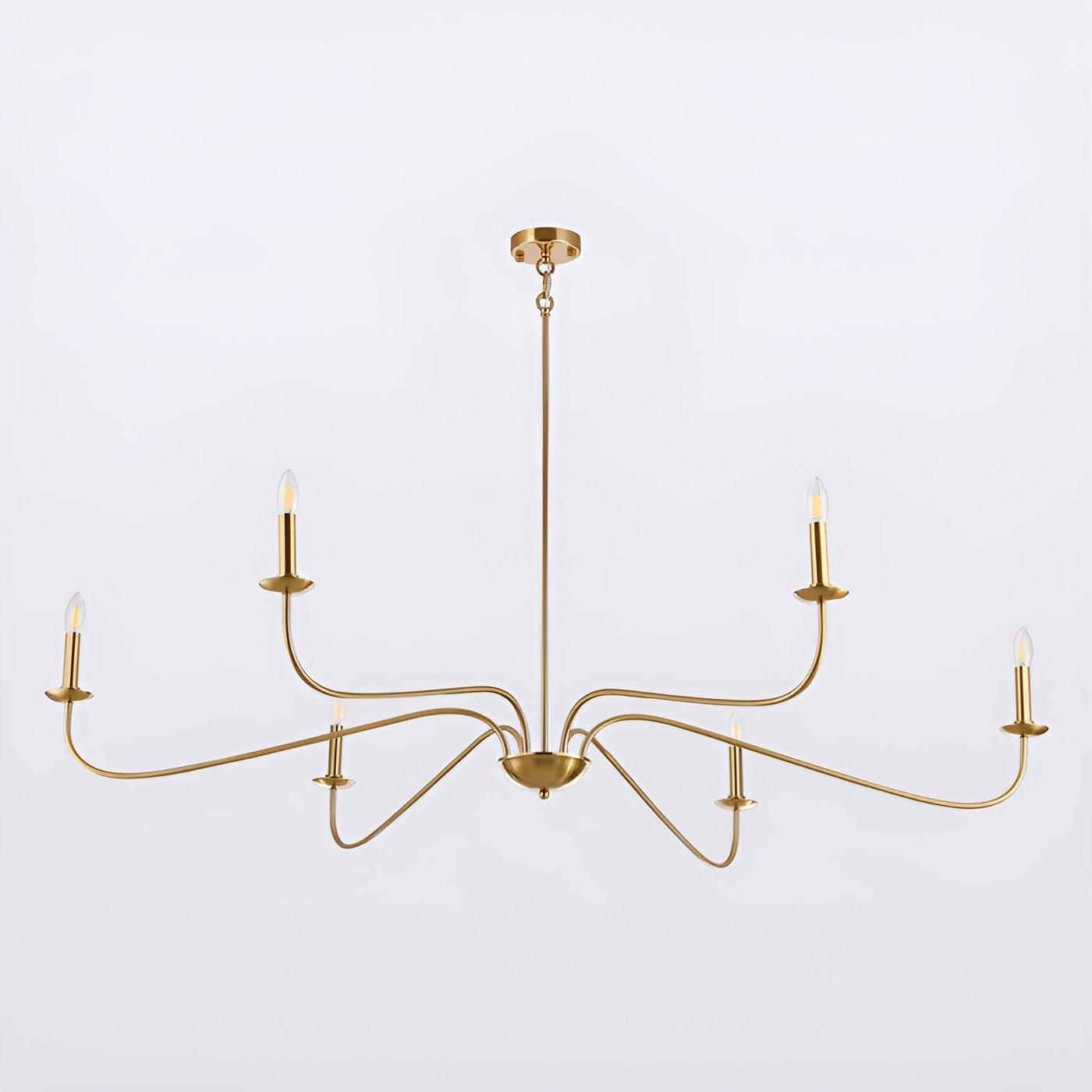 6-Light Classic French Minialist Chandelier with Candle-Style Lighting