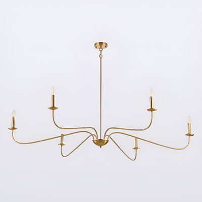 6-Light Classic French Minialist Chandelier with Candle-Style Lighting