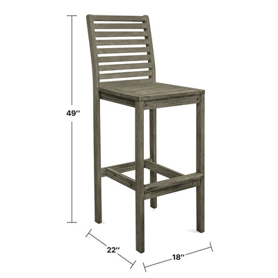 Emilio Wood Bar Table and Chair Dining Set