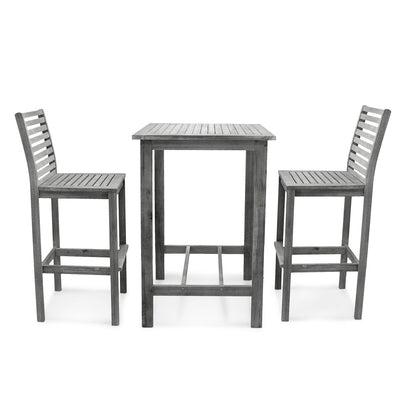 Emilio Wood Bar Table and Chair Dining Set