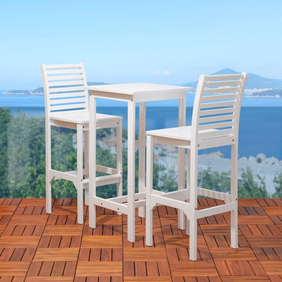 Emilio Wood Bar Table and Chair Dining Set