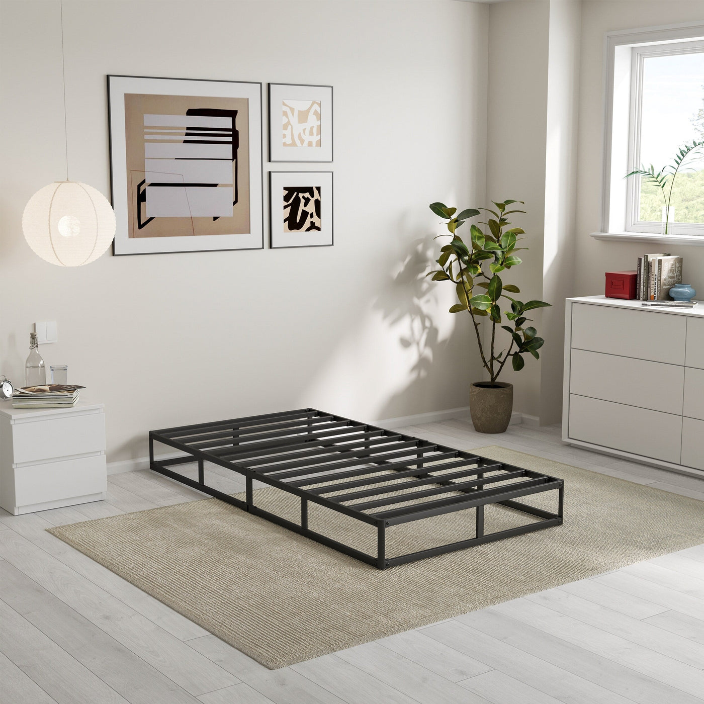 5 Inch Low Profile Metal Spring, Heavy Duty Structure with Grey Cover