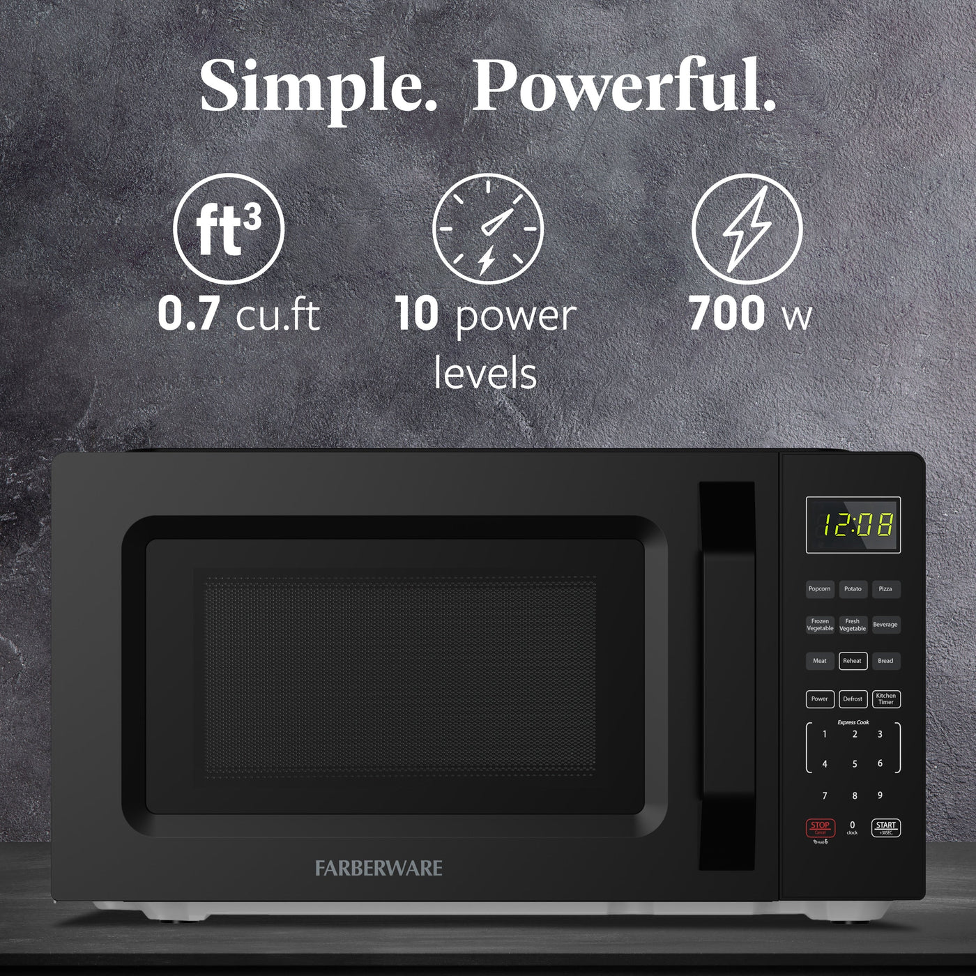 Farberware 700-Watt Compact Countertop Microwave