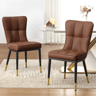 Faux Leather Upholstered Dining Chairs Set of 2/4