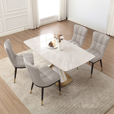 Faux Leather Upholstered Dining Chairs Set of 2/4