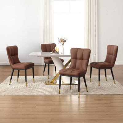 Faux Leather Upholstered Dining Chairs Set of 2/4