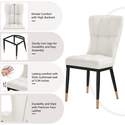 Faux Leather Upholstered Dining Chairs Set of 2/4