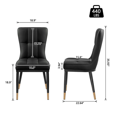 Faux Leather Upholstered Dining Chairs Set of 2/4