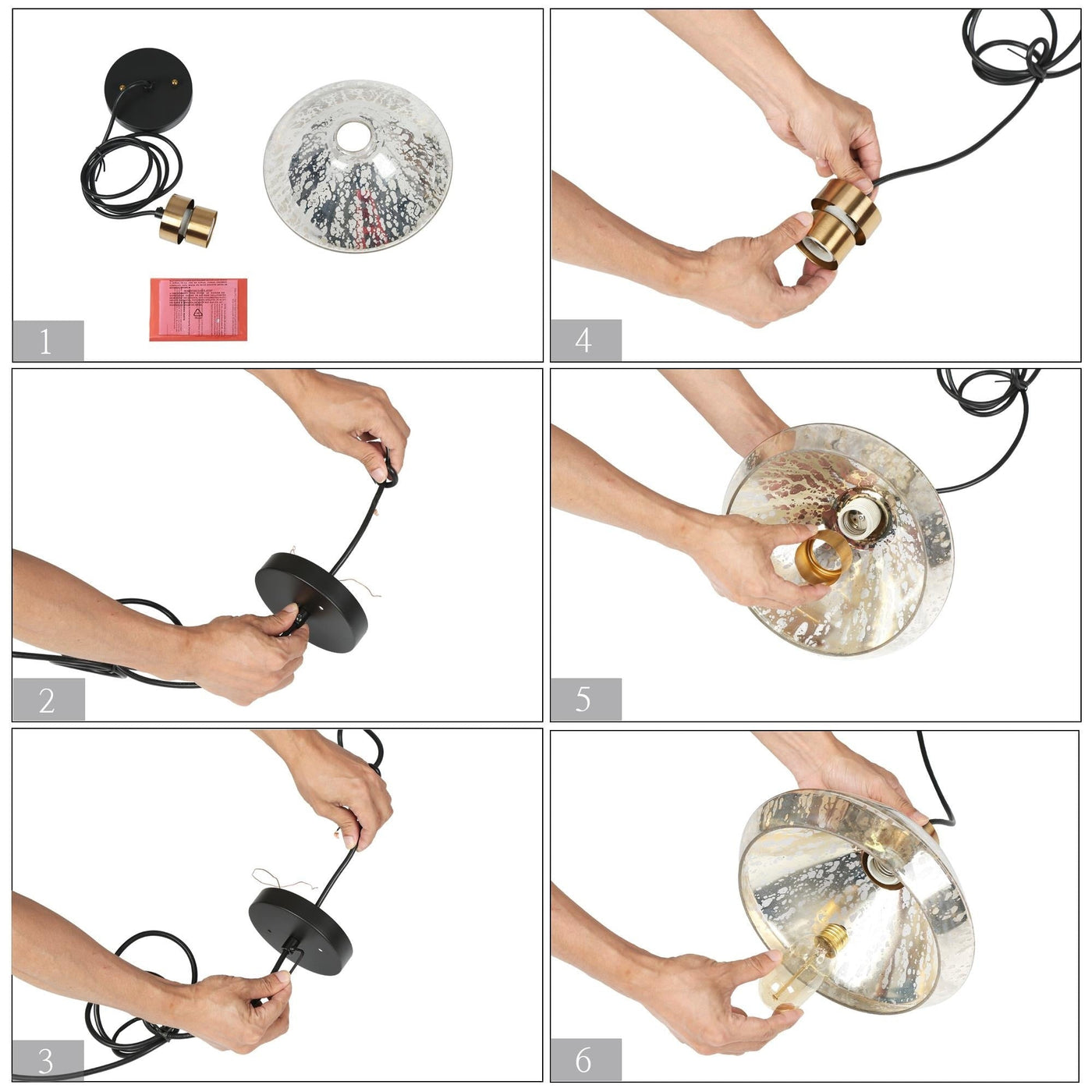 Flyn Modern 1-Light Mercury Glass Kitchen Island Pendant Lights