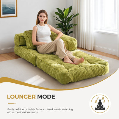Foldable Sofa Bed,L-Shaped Floor Sofa Couch