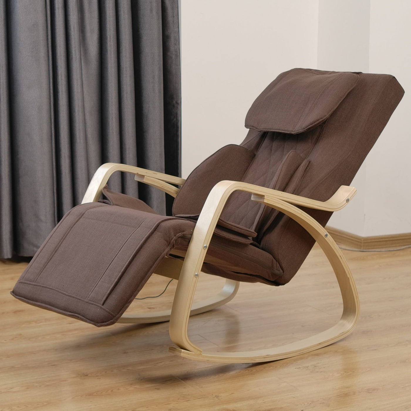 Full Massage Function Recliner Air Pressure Relaxation Chair Adjustable Rocking Chair with Cotton Fabric Cushion