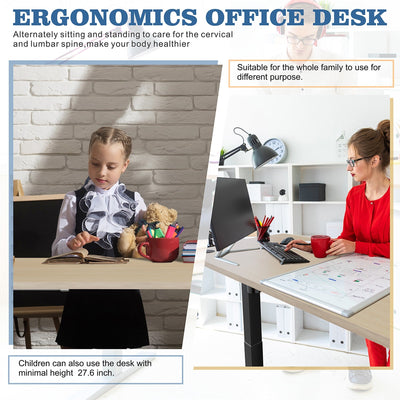 Futzca Height Adjustable Electric Standing Desk Sit Stand Computer Stand up Desk with Splice Board