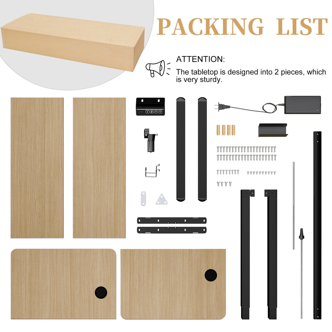 Futzca Height Adjustable Electric Standing Desk Sit Stand Computer Stand up Desk with Splice Board