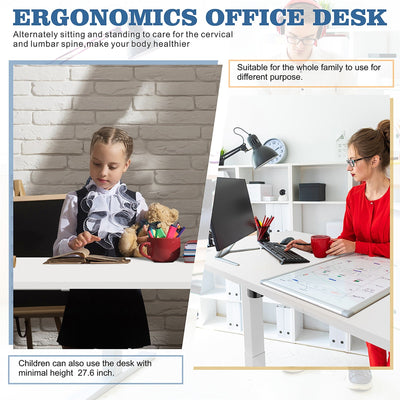 Futzca Height Adjustable Electric Standing Desk Sit Stand Computer Stand up Desk with Splice Board