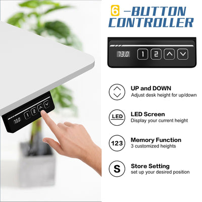 Futzca Height Adjustable Electric Standing Desk Sit Stand Computer Stand up Desk with Splice Board