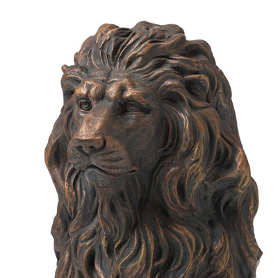 Glitzhome MGO Majestic Sitting Guardian Lion Statues Porch Sculpture Outdoor Indoor Set of 2