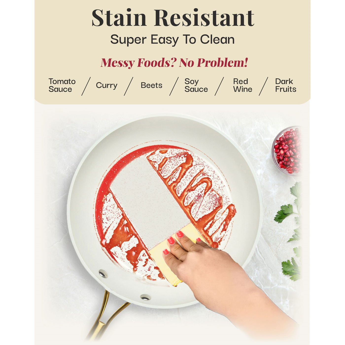 Gotham Steel Cream Pots and Pans 15 Piece Ultra Nonstick Ceramic Cookware Set with Utensils