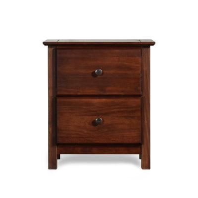 Grain Wood Furniture Shaker 2-drawer Solid Wood Nightstand