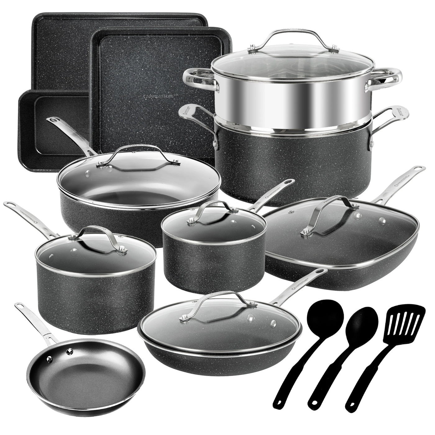 Granitestone 20 Piece Nonstick Pots and Pans Cookware and Bakeware Set